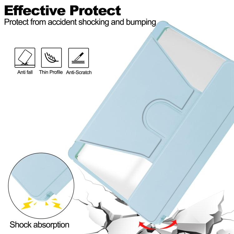 For Samsung Galaxy Tab S9 FE 360 Rotation Transparent Smart Leather Case with Keyboard(Sky Blue) - Galaxy Tab S9 FE by PMC TechLife | Online Shopping South Africa | PMC TechLife