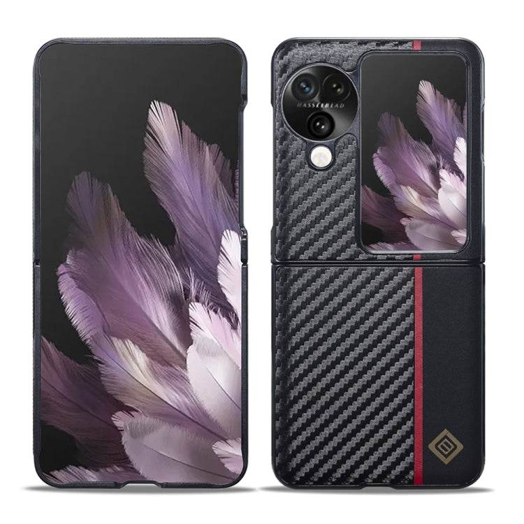 For OPPO Find N3 Flip LC.IMEEKE 3 in 1 Carbon Fiber Texture Shockproof Phone Case(Black) - OPPO Cases by LC.IMEEKE | Online Shopping South Africa | PMC TechLife | Buy Now Pay Later Mobicred