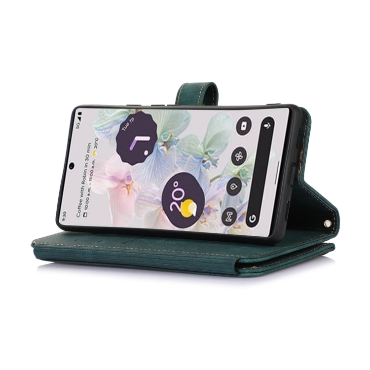 For Google Pixel 7a Dream 9-Card Wallet Zipper Bag Leather Phone Case(Green) - Google Cases by PMC TechLife | Online Shopping South Africa | PMC TechLife | Buy Now Pay Later Mobicred