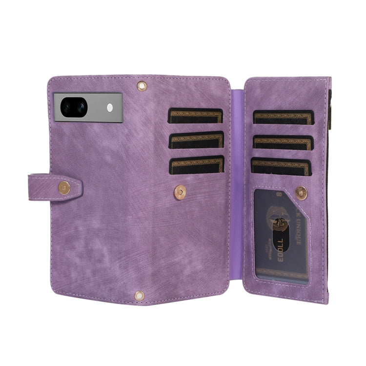 For Google Pixel 7a Dream 9-Card Wallet Zipper Bag Leather Phone Case(Purple) - Google Cases by PMC TechLife | Online Shopping South Africa | PMC TechLife | Buy Now Pay Later Mobicred