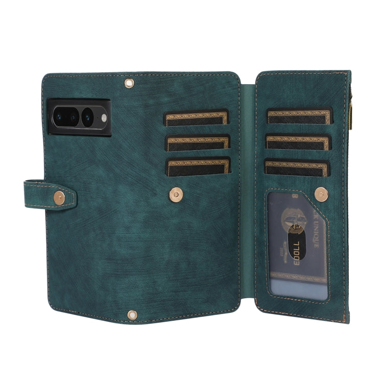 For Google Pixel 7 Pro Dream 9-Card Wallet Zipper Bag Leather Phone Case(Green) - Google Cases by PMC TechLife | Online Shopping South Africa | PMC TechLife | Buy Now Pay Later Mobicred