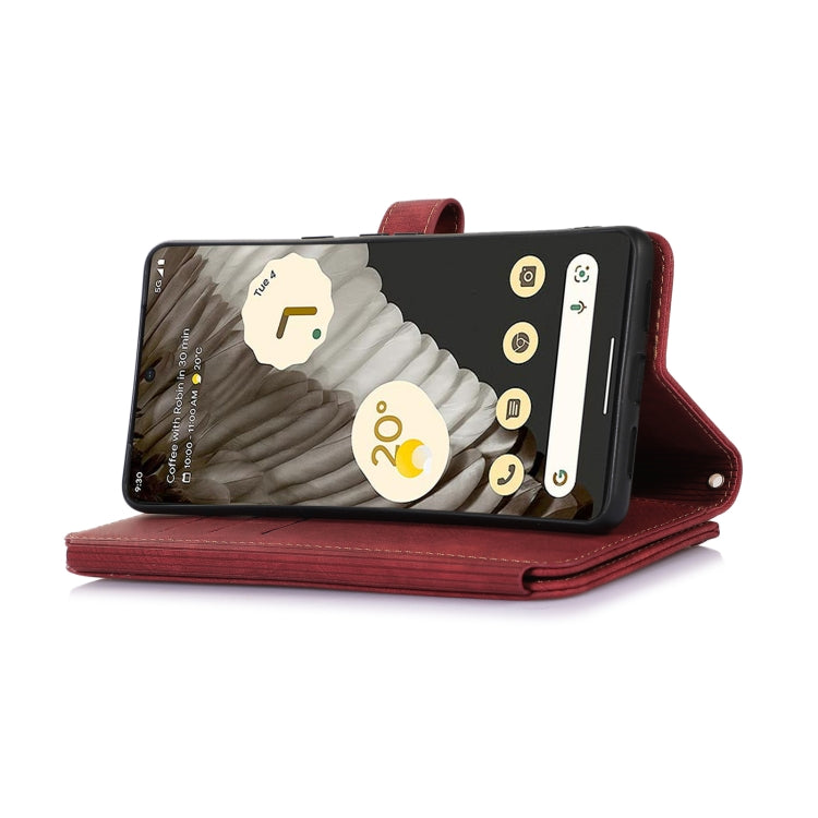 For Google Pixel 7 Pro Dream 9-Card Wallet Zipper Bag Leather Phone Case(Red) - Google Cases by PMC TechLife | Online Shopping South Africa | PMC TechLife | Buy Now Pay Later Mobicred