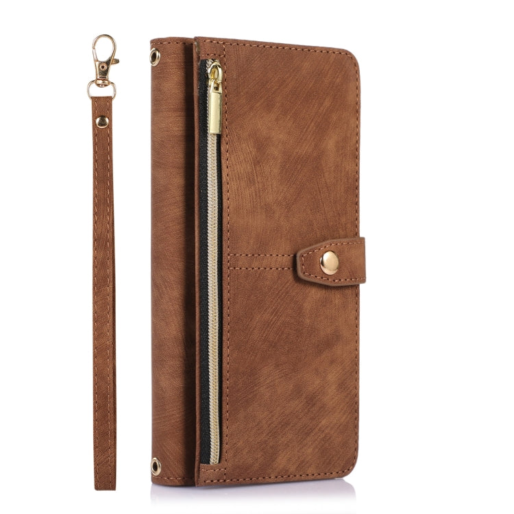 For Google Pixel 7 Pro Dream 9-Card Wallet Zipper Bag Leather Phone Case(Brown) - Google Cases by PMC TechLife | Online Shopping South Africa | PMC TechLife | Buy Now Pay Later Mobicred