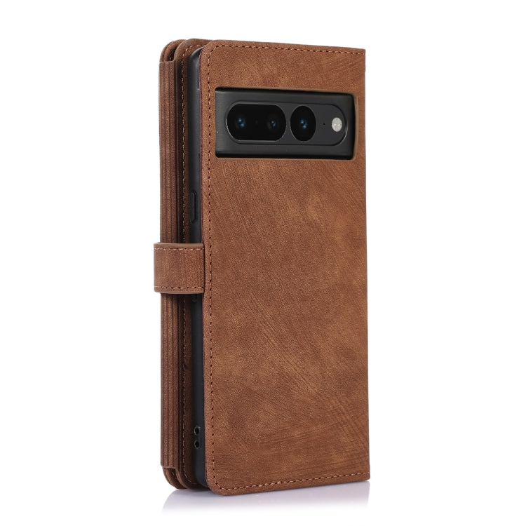 For Google Pixel 7 Pro Dream 9-Card Wallet Zipper Bag Leather Phone Case(Brown) - Google Cases by PMC TechLife | Online Shopping South Africa | PMC TechLife | Buy Now Pay Later Mobicred