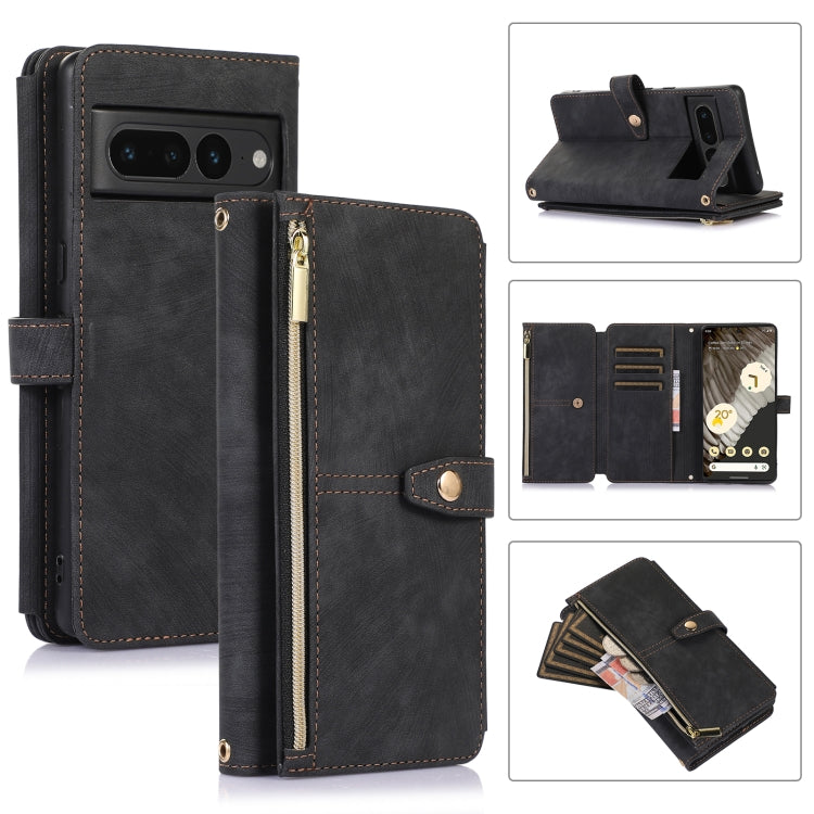 For Google Pixel 7 Pro Dream 9-Card Wallet Zipper Bag Leather Phone Case(Black) - Google Cases by PMC TechLife | Online Shopping South Africa | PMC TechLife | Buy Now Pay Later Mobicred