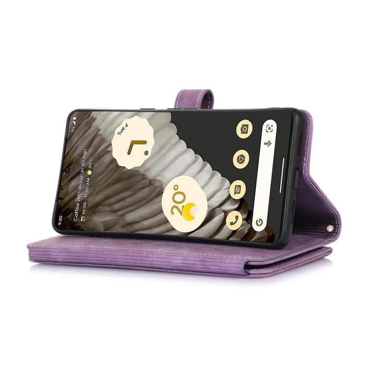 For Google Pixel 7 Pro Dream 9-Card Wallet Zipper Bag Leather Phone Case(Purple) - Google Cases by PMC TechLife | Online Shopping South Africa | PMC TechLife | Buy Now Pay Later Mobicred