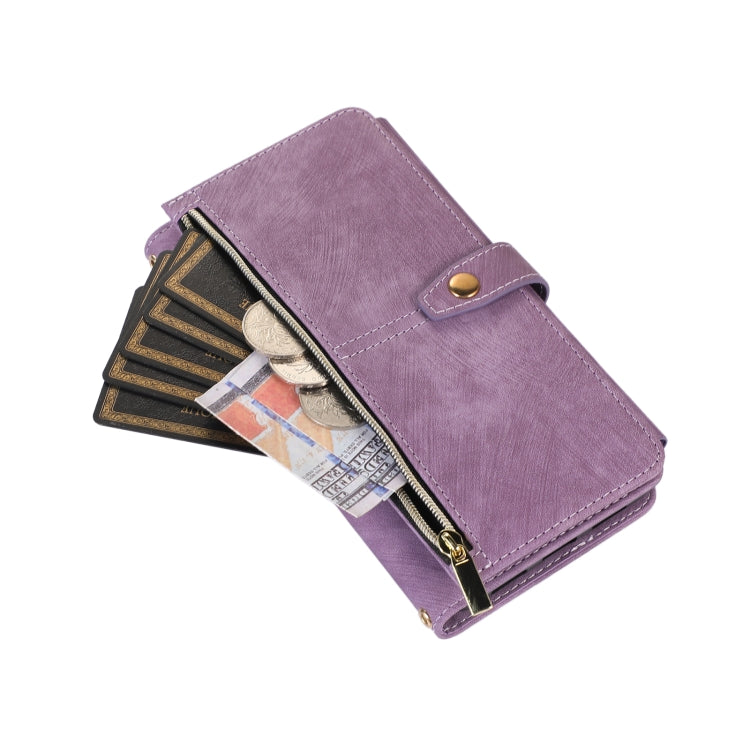 For Google Pixel 7 Pro Dream 9-Card Wallet Zipper Bag Leather Phone Case(Purple) - Google Cases by PMC TechLife | Online Shopping South Africa | PMC TechLife | Buy Now Pay Later Mobicred