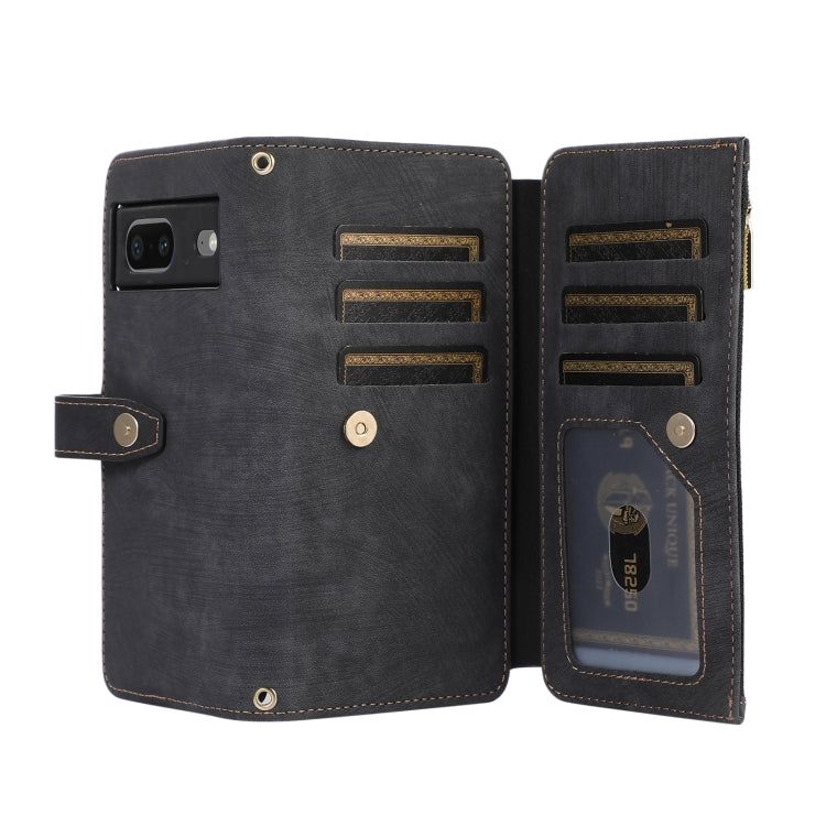 For Google Pixel 7 Dream 9-Card Wallet Zipper Bag Leather Phone Case(Black) - Google Cases by PMC TechLife | Online Shopping South Africa | PMC TechLife | Buy Now Pay Later Mobicred
