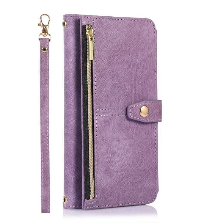 For Google Pixel 7 Dream 9-Card Wallet Zipper Bag Leather Phone Case(Purple) - Google Cases by PMC TechLife | Online Shopping South Africa | PMC TechLife | Buy Now Pay Later Mobicred