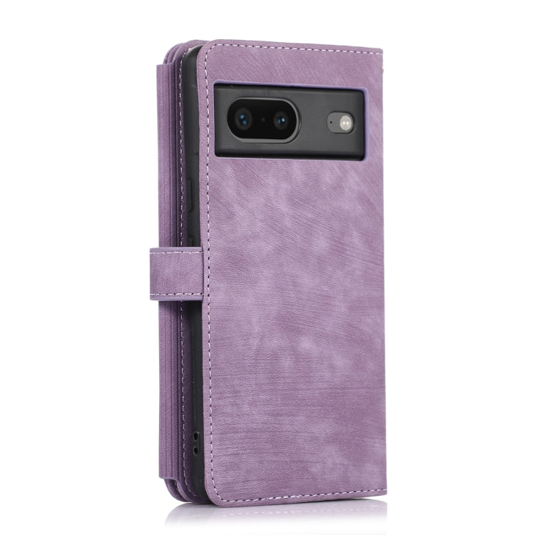For Google Pixel 7 Dream 9-Card Wallet Zipper Bag Leather Phone Case(Purple) - Google Cases by PMC TechLife | Online Shopping South Africa | PMC TechLife | Buy Now Pay Later Mobicred