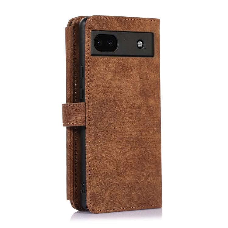 For Google Pixel 6a Dream 9-Card Wallet Zipper Bag Leather Phone Case(Brown) - Google Cases by PMC TechLife | Online Shopping South Africa | PMC TechLife | Buy Now Pay Later Mobicred