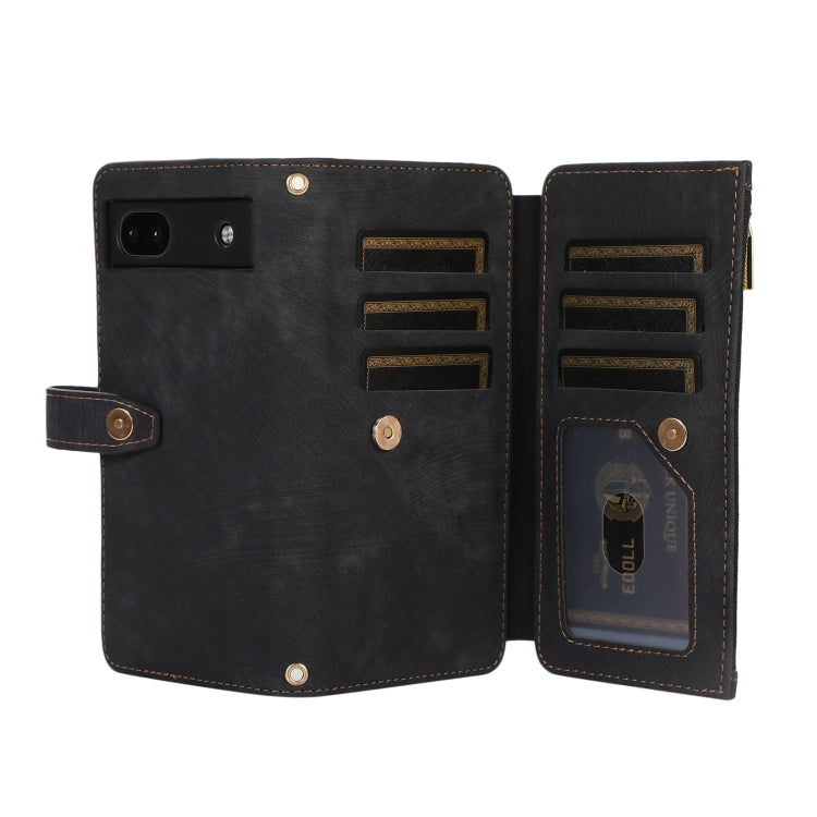 For Google Pixel 6a Dream 9-Card Wallet Zipper Bag Leather Phone Case(Black) - Google Cases by PMC TechLife | Online Shopping South Africa | PMC TechLife | Buy Now Pay Later Mobicred