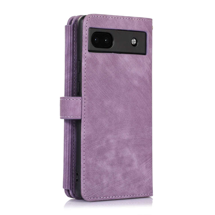For Google Pixel 6a Dream 9-Card Wallet Zipper Bag Leather Phone Case(Purple) - Google Cases by PMC TechLife | Online Shopping South Africa | PMC TechLife | Buy Now Pay Later Mobicred
