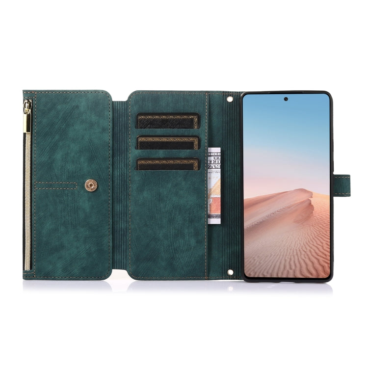 For Google Pixel 6 Dream 9-Card Wallet Zipper Bag Leather Phone Case(Green) - Google Cases by PMC TechLife | Online Shopping South Africa | PMC TechLife | Buy Now Pay Later Mobicred