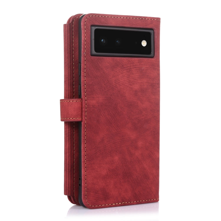 For Google Pixel 6 Dream 9-Card Wallet Zipper Bag Leather Phone Case(Red) - Google Cases by PMC TechLife | Online Shopping South Africa | PMC TechLife | Buy Now Pay Later Mobicred