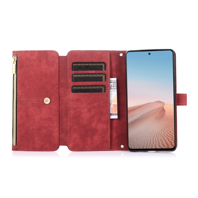 For Google Pixel 6 Dream 9-Card Wallet Zipper Bag Leather Phone Case(Red) - Google Cases by PMC TechLife | Online Shopping South Africa | PMC TechLife | Buy Now Pay Later Mobicred