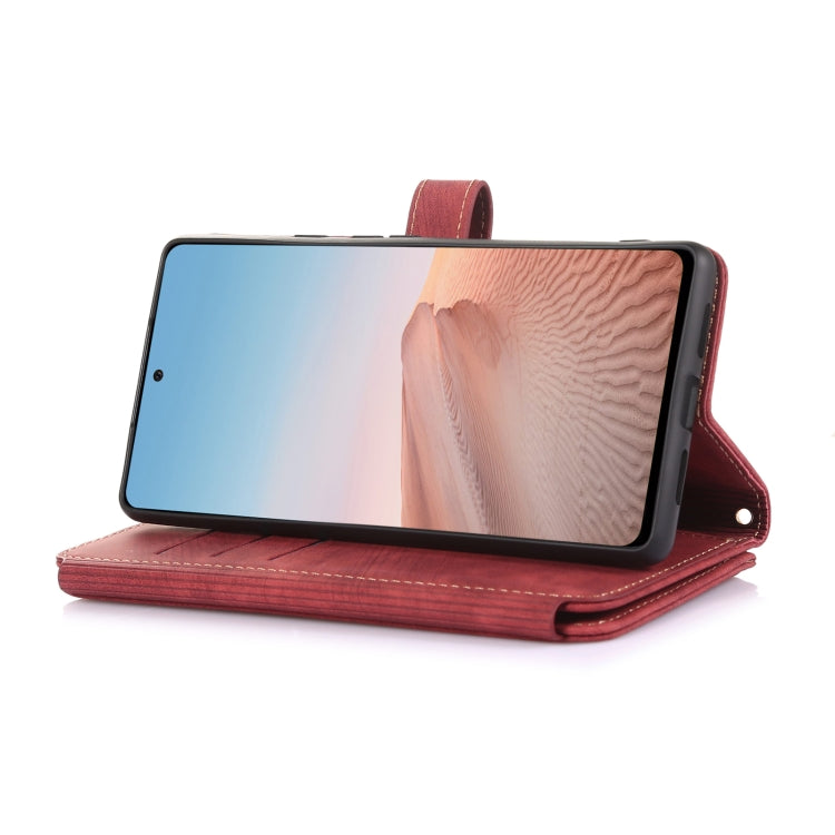 For Google Pixel 6 Dream 9-Card Wallet Zipper Bag Leather Phone Case(Red) - Google Cases by PMC TechLife | Online Shopping South Africa | PMC TechLife | Buy Now Pay Later Mobicred