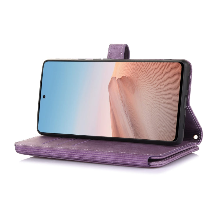 For Google Pixel 6 Dream 9-Card Wallet Zipper Bag Leather Phone Case(Purple) - Google Cases by PMC TechLife | Online Shopping South Africa | PMC TechLife | Buy Now Pay Later Mobicred