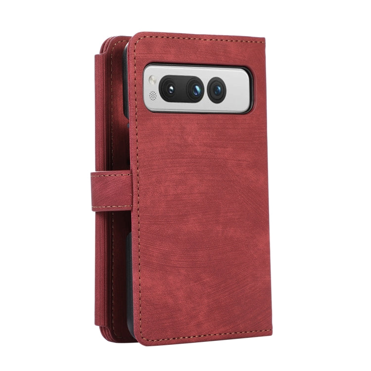 For Google Pixel Fold Dream 9-Card Wallet Zipper Bag Leather Phone Case(Red) - Google Cases by PMC TechLife | Online Shopping South Africa | PMC TechLife | Buy Now Pay Later Mobicred