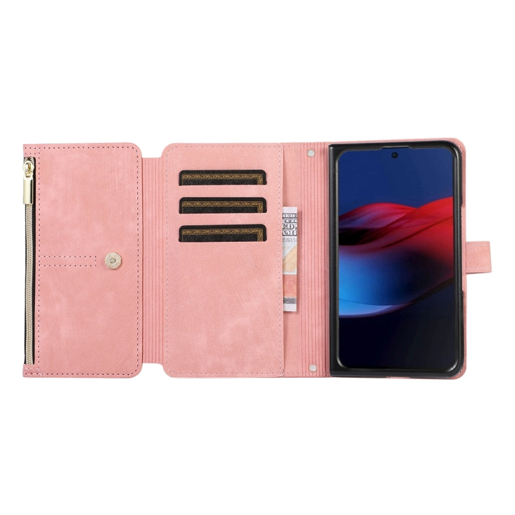 For Google Pixel Fold Dream 9-Card Wallet Zipper Bag Leather Phone Case(Pink) - Google Cases by PMC TechLife | Online Shopping South Africa | PMC TechLife | Buy Now Pay Later Mobicred