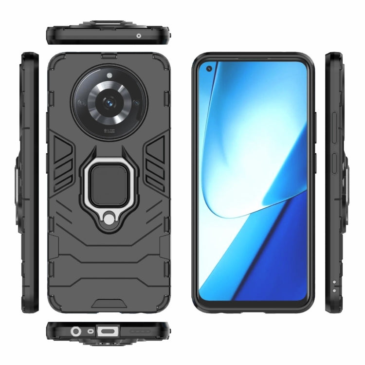 For Realme 11 Magnetic Ring Holder PC + TPU Phone Case(Black) - Realme Cases by PMC TechLife | Online Shopping South Africa | PMC TechLife | Buy Now Pay Later Mobicred
