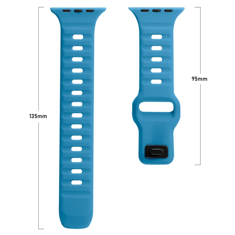 For Apple Watch Ultra 49mm Square Buckle Stripes Silicone Watch Band(Red) - Watch Bands by PMC TechLife | Online Shopping South Africa | PMC TechLife