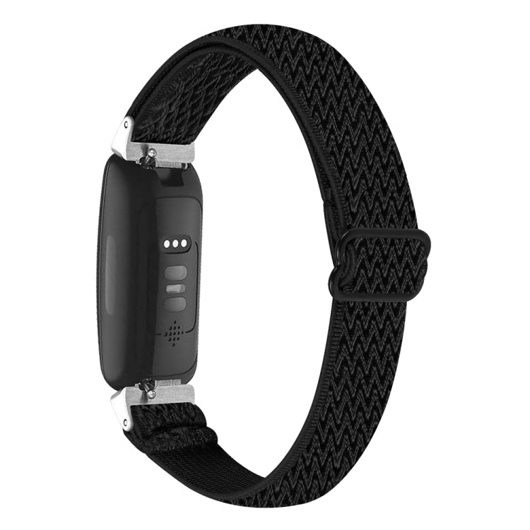 For Fitbit Inspire 3 Buckle Wave Braided Nylon Watch Band(Black) - Watch Bands by PMC TechLife | Online Shopping South Africa | PMC TechLife