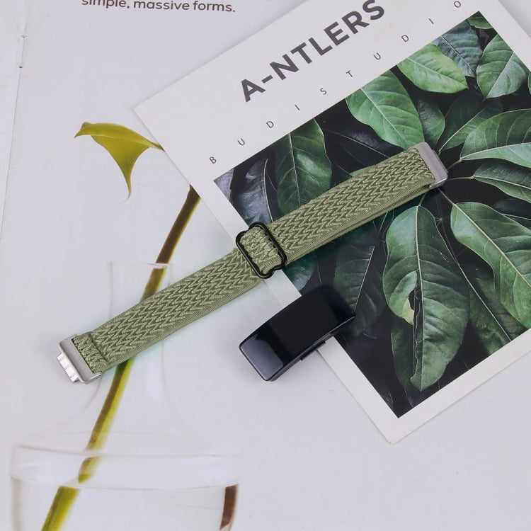 For Fitbit Inspire 3 Buckle Wave Braided Nylon Watch Band(Army Green) - Watch Bands by PMC TechLife | Online Shopping South Africa | PMC TechLife