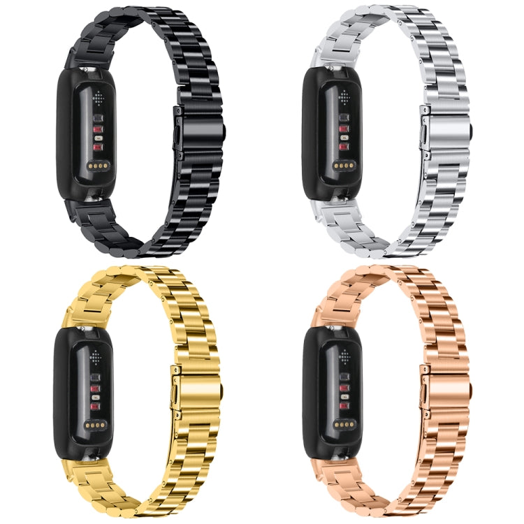 For Fitbit Inspire 3 Three Bead Flat Buckle Stainless Steel Watch Band(Gold) - free shipping - PMC TechLife - Order now!