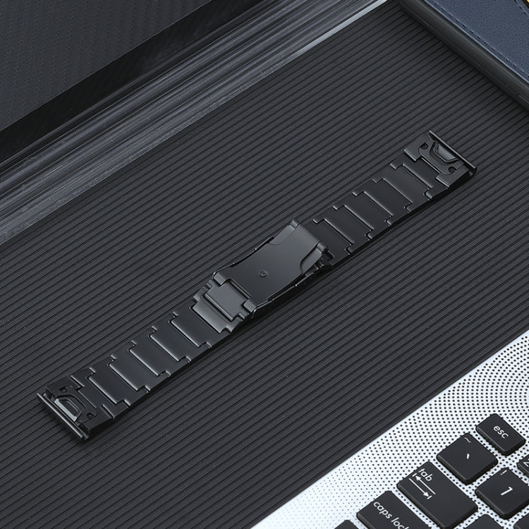 For Garmin Forerunner 965/955/945/935 22mm Quick Release Five Bead Titanium Steel Watch Band(Black) - Watch Bands by PMC TechLife | Online Shopping South Africa | PMC TechLife