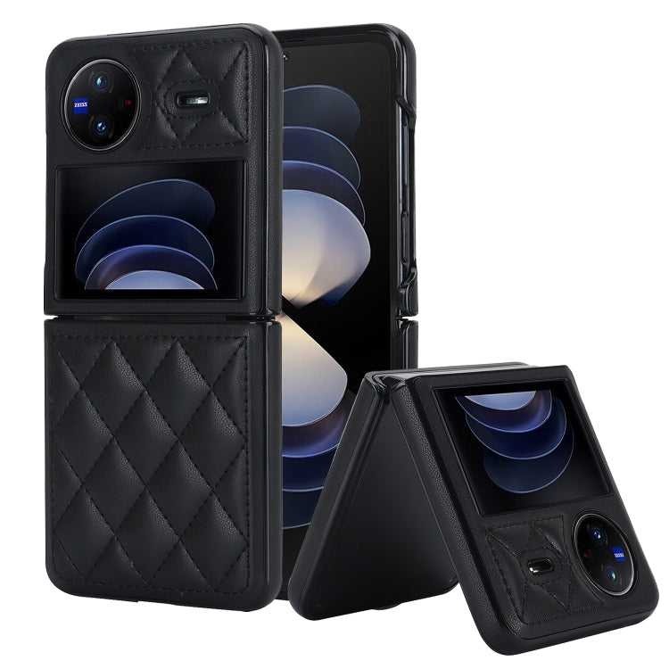 For vivo X Flip Rhombic Microfiber Folding Phone Case(Black) - free shipping - PMC TechLife - Order now!