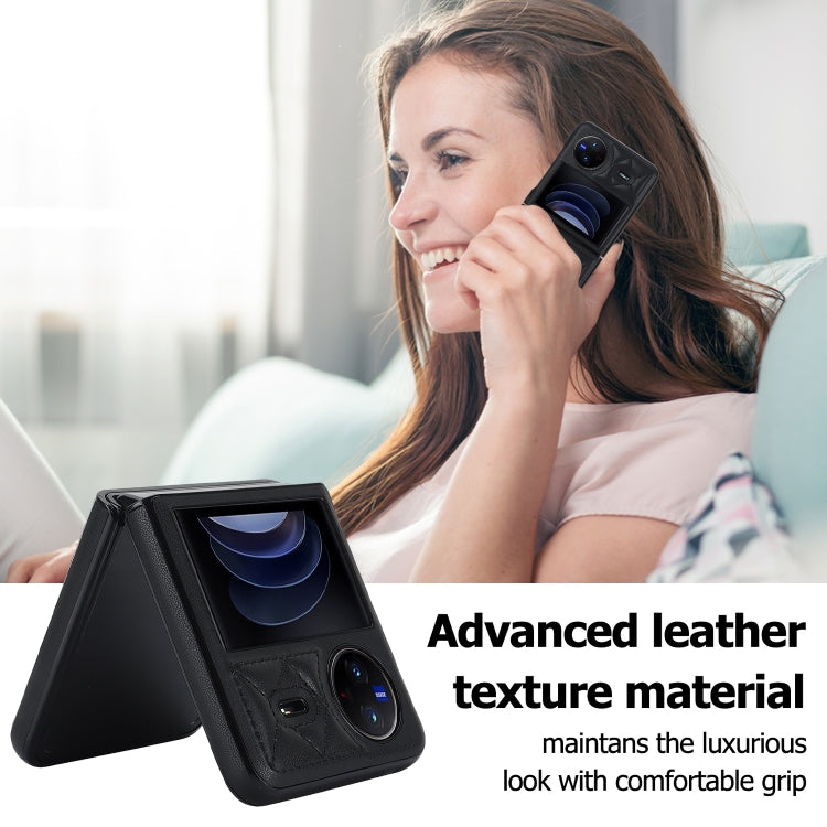 For vivo X Flip Rhombic Microfiber Folding Phone Case(Black) - free shipping - PMC TechLife - Order now!