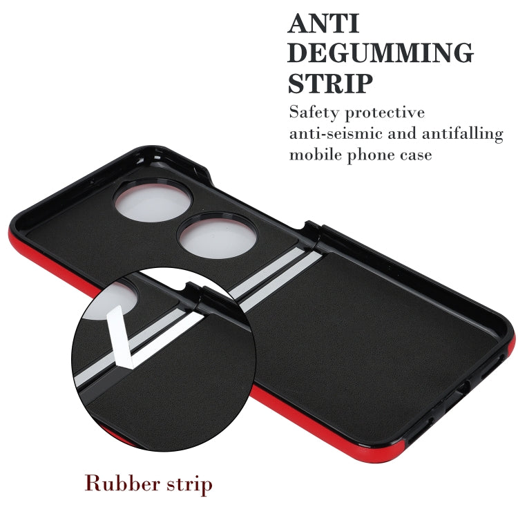 For Huawei P50 Pocket Rhombic Microfiber Folding Phone Case with Ring(Red) - free shipping - PMC TechLife - Order now!