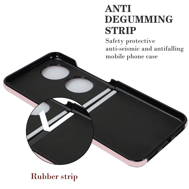 For Huawei P50 Pocket Rhombic Microfiber Folding Phone Case with Ring(Pink) - Huawei Cases by PMC TechLife | Online Shopping South Africa | PMC TechLife | Buy Now Pay Later Mobicred