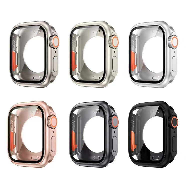 For Apple Watch Series 9 / 8 / 7 45mm Change to Ultra 49mm All-Inclusive Film Hybrid PC Watch Case(Titanium Gold) - Watch Cases by PMC TechLife | Online Shopping South Africa | PMC TechLife