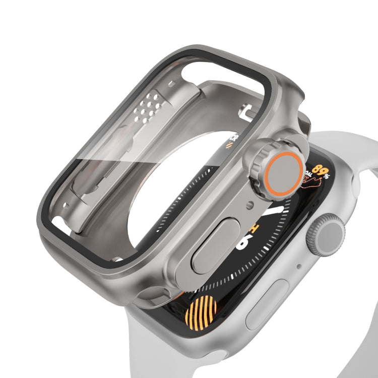For Apple Watch Series 9 / 8 / 7 45mm Change to Ultra 49mm Waterproof All-Inclusive Film Hybrid PC Watch Case(Titanium Gold) - free shipping - PMC Jewellery - Order now!