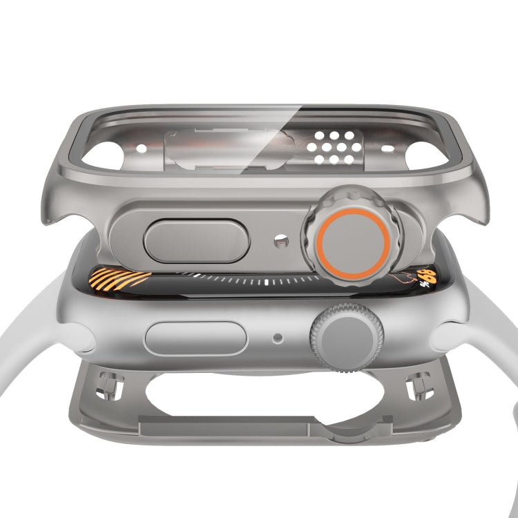 For Apple Watch Series 9 / 8 / 7 45mm Change to Ultra 49mm Waterproof All-Inclusive Film Hybrid PC Watch Case(Titanium Gold) - free shipping - PMC Jewellery - Order now!