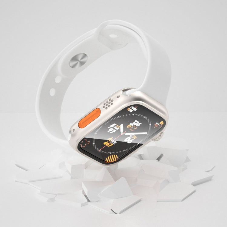 For Apple Watch Series 6 / 5 / 4 / SE 40mm Change to Ultra 49mm Waterproof All-Inclusive Film Hybrid PC Watch Case(Starlight Silver) - free shipping - PMC Jewellery - Order now!