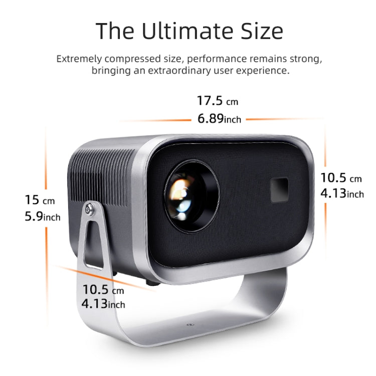 AUN A003 1280x720P 150 Lumens Same Screen Version Portable Home Theater LED HD Digital Projector, EU Plug(Grey) - LED Projector by AUN | Online Shopping South Africa | PMC TechLife | Buy Now Pay Later Mobicred
