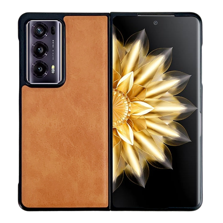 For Honor Magic V2 Crazy Horse Texture PU + PC Phone Case(Orange) - Honor Cases by PMC TechLife | Online Shopping South Africa | PMC TechLife | Buy Now Pay Later Mobicred