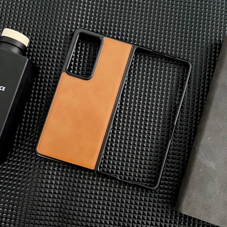 For Honor Magic V2 Crazy Horse Texture PU + PC Phone Case(Orange) - Honor Cases by PMC TechLife | Online Shopping South Africa | PMC TechLife | Buy Now Pay Later Mobicred