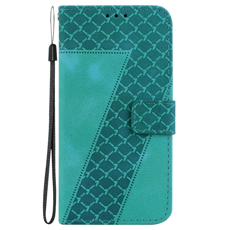 For Motorola Edge 2024 Seven-shaped Embossed Leather Phone Case(Green) - Motorola Cases by PMC Jewellery | Online Shopping South Africa | PMC Jewellery | Buy Now Pay Later Mobicred