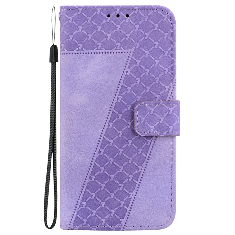 For Motorola Edge 2024 Seven-shaped Embossed Leather Phone Case(Purple) - Motorola Cases by PMC Jewellery | Online Shopping South Africa | PMC Jewellery | Buy Now Pay Later Mobicred