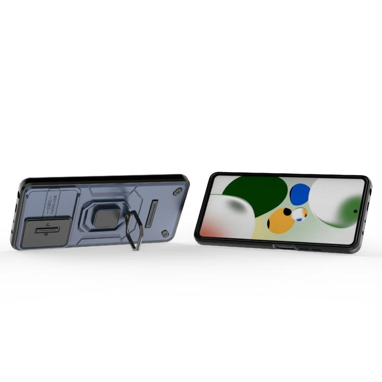 For Xiaomi Redmi Note 12 Pro 5G Global Sliding Camshield TPU + PC Shockproof Phone Case with Holder(Blue) - free shipping - PMC TechLife - Order now!