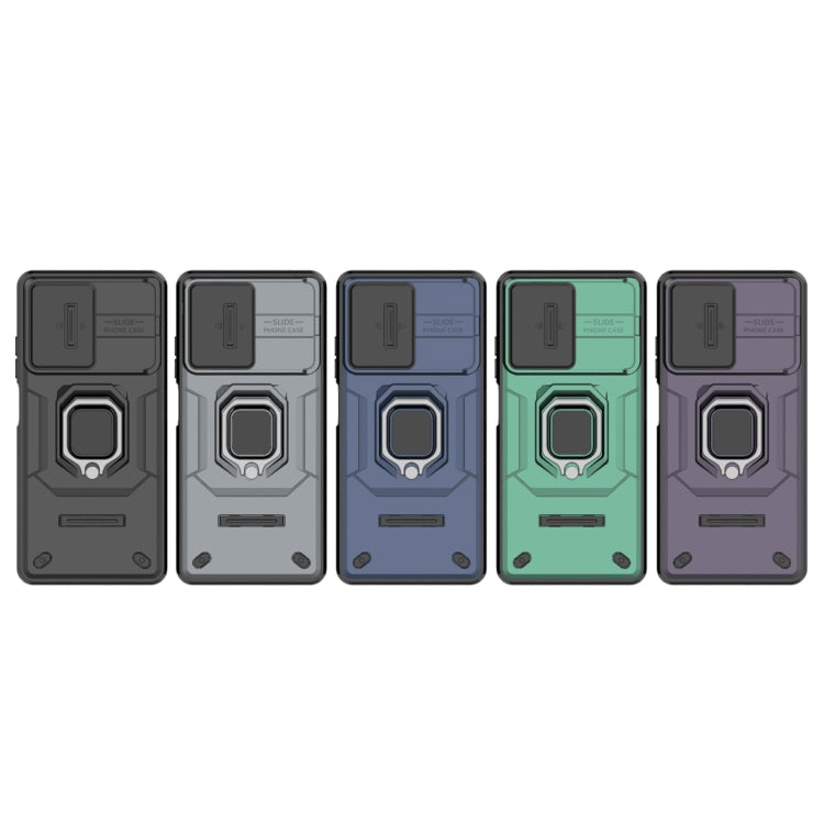 For Xiaomi Redmi Note 12 Pro+ 5G Global Sliding Camshield TPU + PC Shockproof Phone Case with Holder(Black) - free shipping - PMC TechLife - Order now!