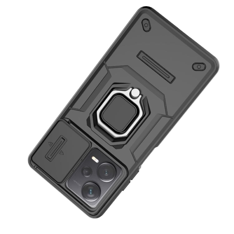 For Xiaomi Redmi Note 12 Pro+ 5G Global Sliding Camshield TPU + PC Shockproof Phone Case with Holder(Blue) - Xiaomi Cases by PMC TechLife | Online Shopping South Africa | PMC TechLife | Buy Now Pay Later Mobicred