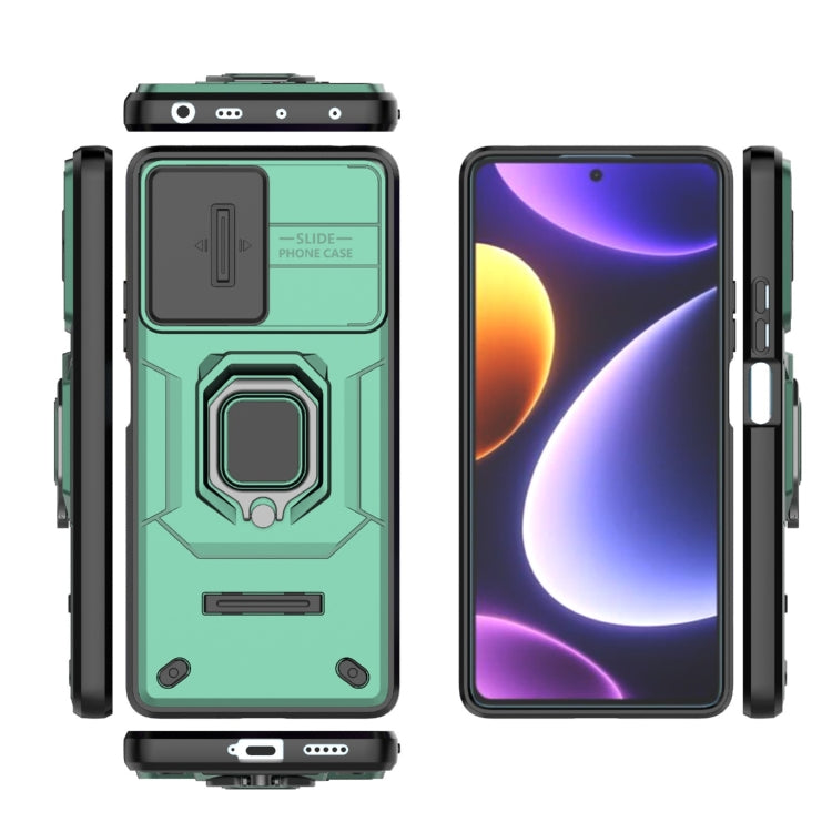 For Xiaomi Redmi Note 12 Turbo 5G Sliding Camshield TPU + PC Shockproof Phone Case with Holder(Green) - free shipping - PMC TechLife - Order now!