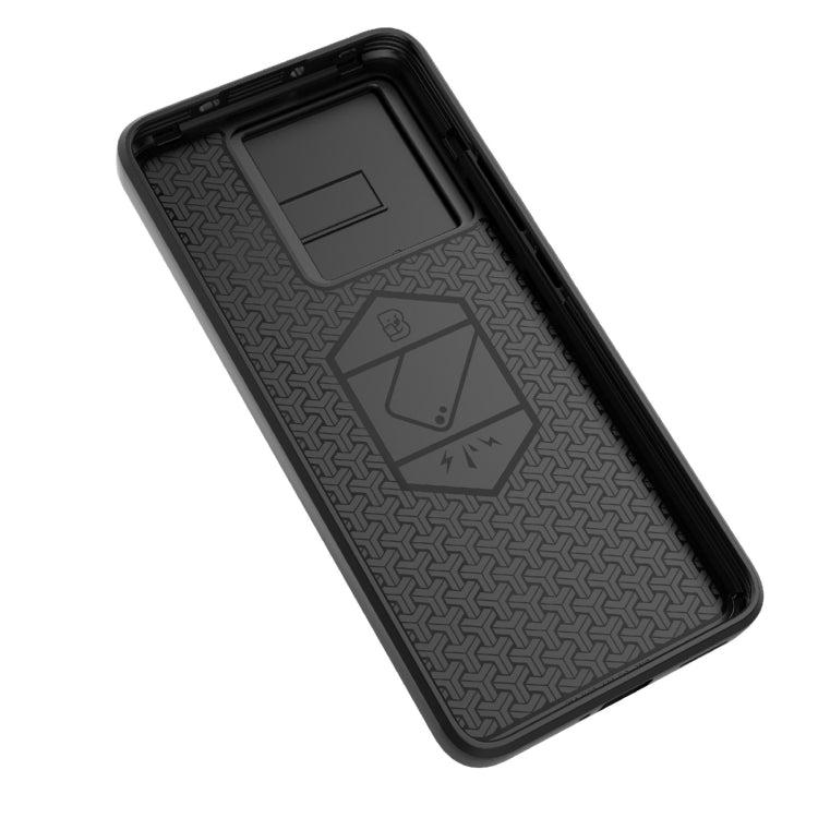 For Xiaomi Redmi K60 Ultra 5G Sliding Camshield TPU + PC Shockproof Phone Case with Holder(Black) - Xiaomi Cases by PMC TechLife | Online Shopping South Africa | PMC TechLife | Buy Now Pay Later Mobicred