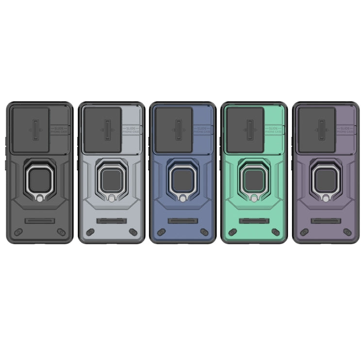 For Xiaomi Redmi Note 13 Pro 5G Sliding Camshield TPU + PC Shockproof Phone Case with Holder(Green) - Note 13 Pro Cases by PMC TechLife | Online Shopping South Africa | PMC TechLife | Buy Now Pay Later Mobicred