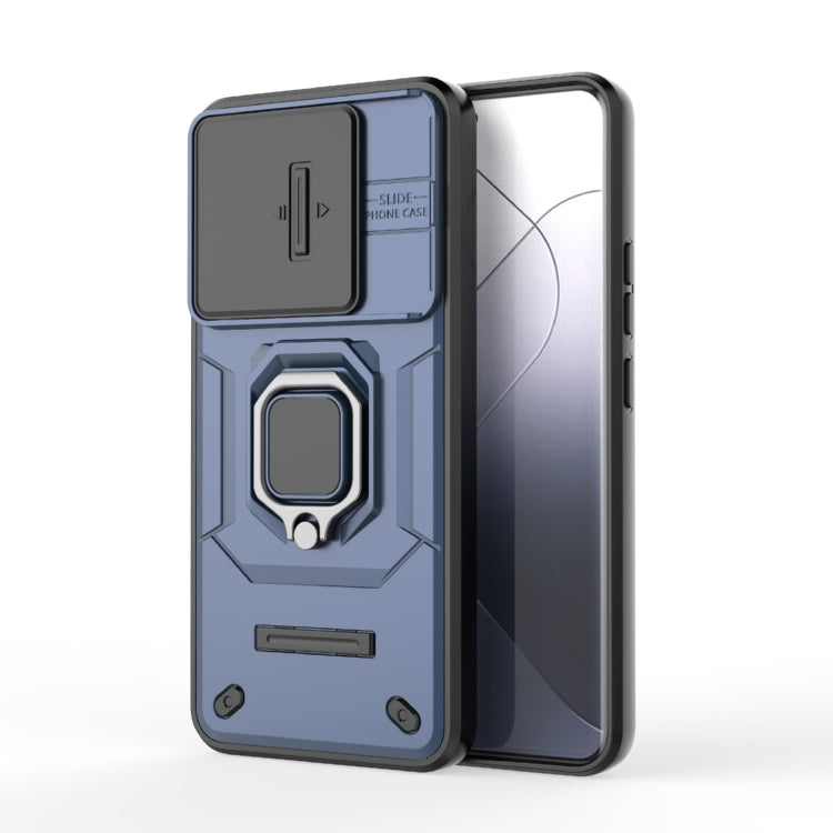 For Xiaomi 14 Pro 5G Sliding Camshield TPU + PC Shockproof Phone Case with Holder(Blue) - free shipping - PMC TechLife - Order now!